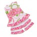 Ann Loren 18” Doll Outfit Pink and Green Halter Capri Shorts Set 